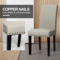 Costway Set of 2 Fabric Dining Chairs Upholstered with Nailhead Trim